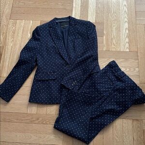 Banana Republic Navy and White Patterned Blazer